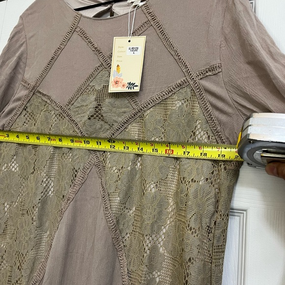 Velzera Taupe Mini Dress Sz. L NWT - Picture 6 of 8